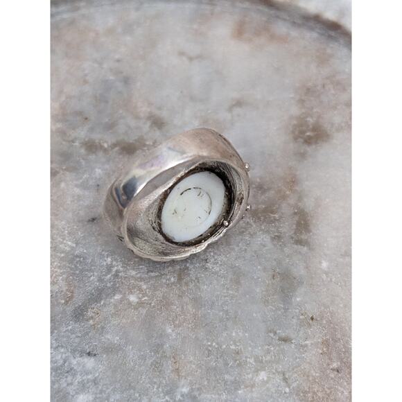 925 Silver with Blue Evil Eye Ring Size 9 - Picture 11 of 12